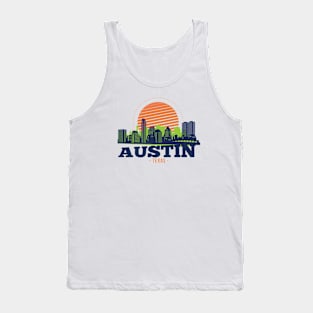 Retro Austin, Texas Skyline Tank Top